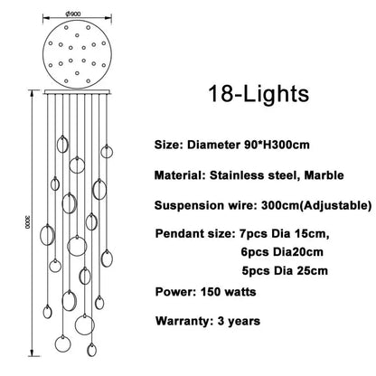 Marble Multi Rod Pendant Light