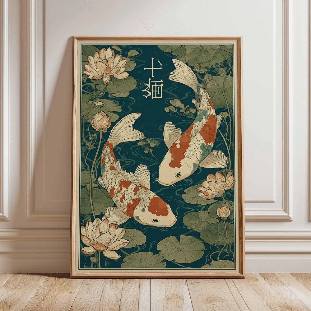 Japanese Koi Fish Zen Pond Canvas Wall Art