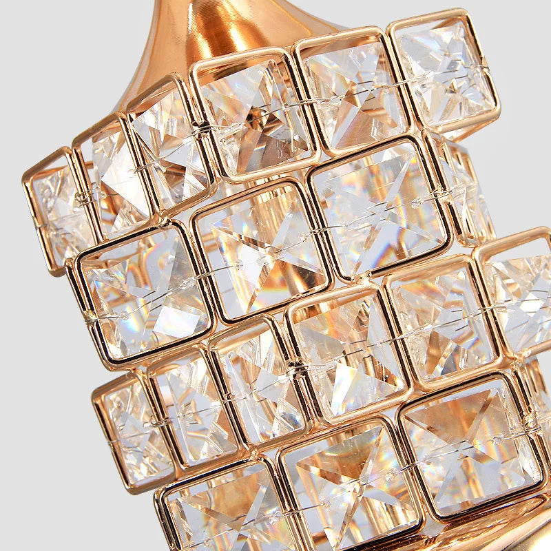 Silver crystal diamond lamp bedroom bedside warm ambient view