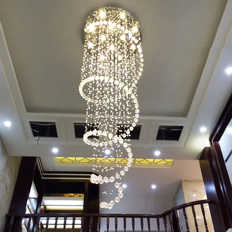 Aluminum alloy spiral chandelier casting light both up and down