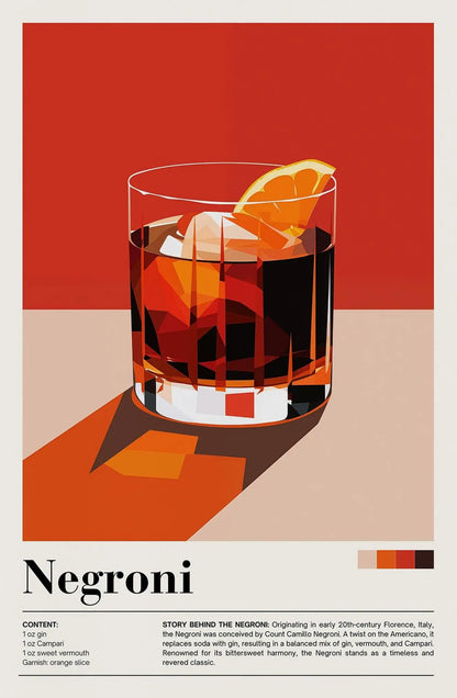 Retro Cafe Cocktail Cappuccino Canvas Wall Art