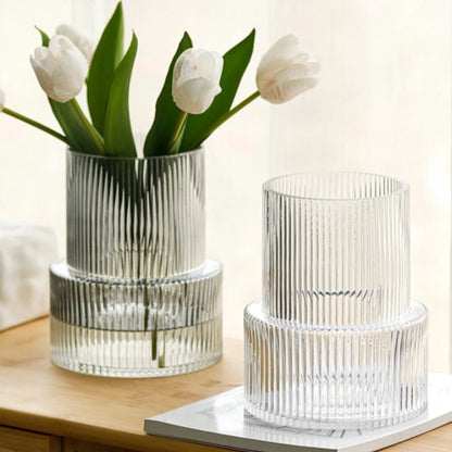 Nordic retro textured glass vase hydroponic flower arrangement