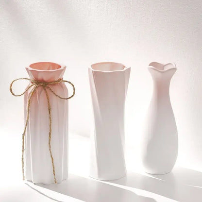 Nordic pink plastic flower vase living room modern décor