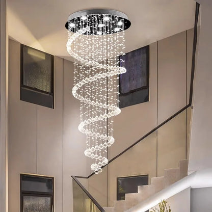Spiral aluminum alloy chandelier with a metal shade on a flush mount