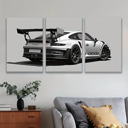 Sports Car GT3 Supercar 3-Piece Framed Canvas Set