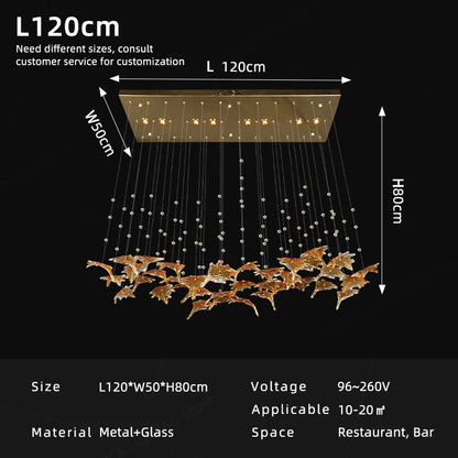 Maple Leaf Glass Chandelier