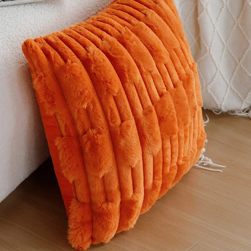 Soft Plush Throw Pillow Cover — styling detail