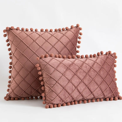 Christmas Red Corduroy Pillow Cover — styling detail