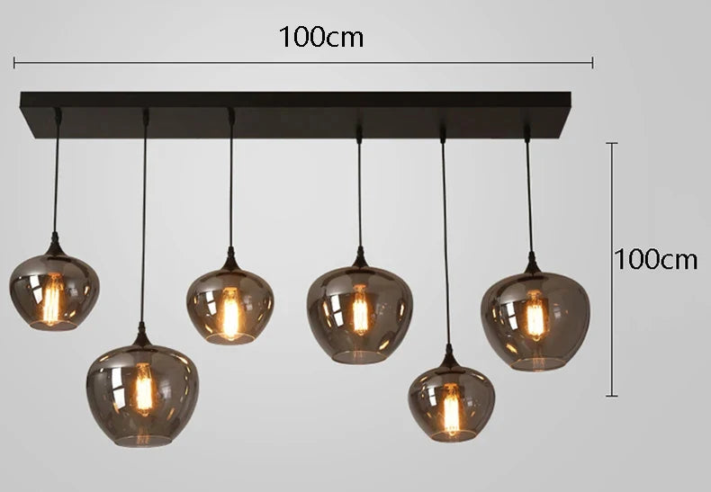 Glass Ring Multi Head Chandelier