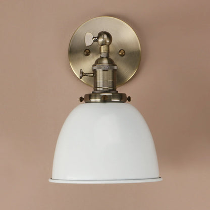 Matte Black Metal Dome Wall Sconce