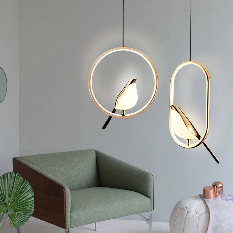 Magpie Bird LED Pendant