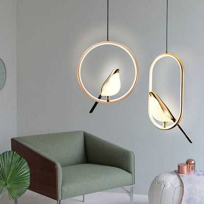 Magpie Bird LED Pendant