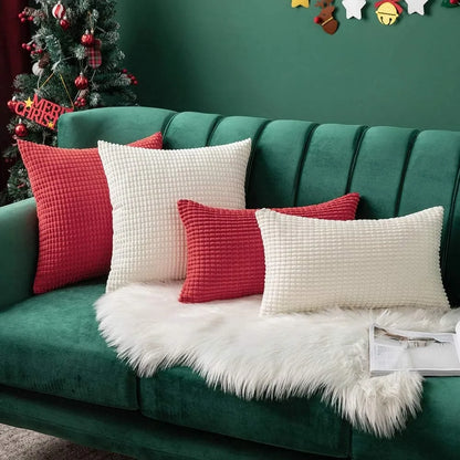 Christmas Red Corduroy Pillow Cover — alternate view