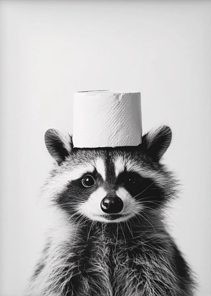 Funny Bathroom Animals Toilet Paper Canvas Wall Art