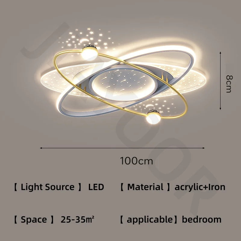 Grey starry sky chandelier, 39.4 inches wide, for a playroom ceiling