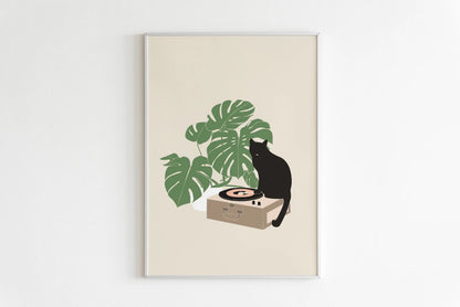 Sleepy Kitten Minimalist Canvas Wall Art Print