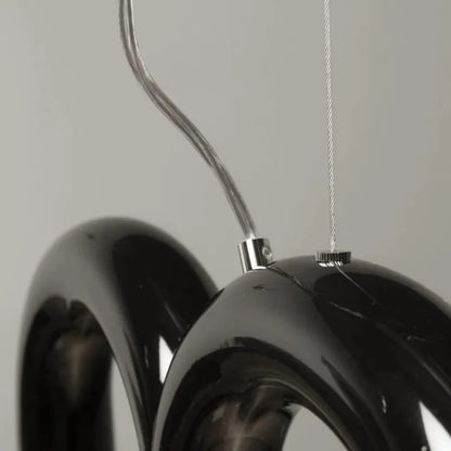 White arch tube chandelier with polished chrome plated finish
