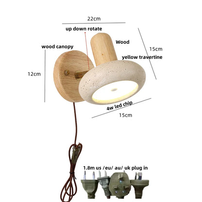 Vintage Travertine Pull Chain Wall Sconce