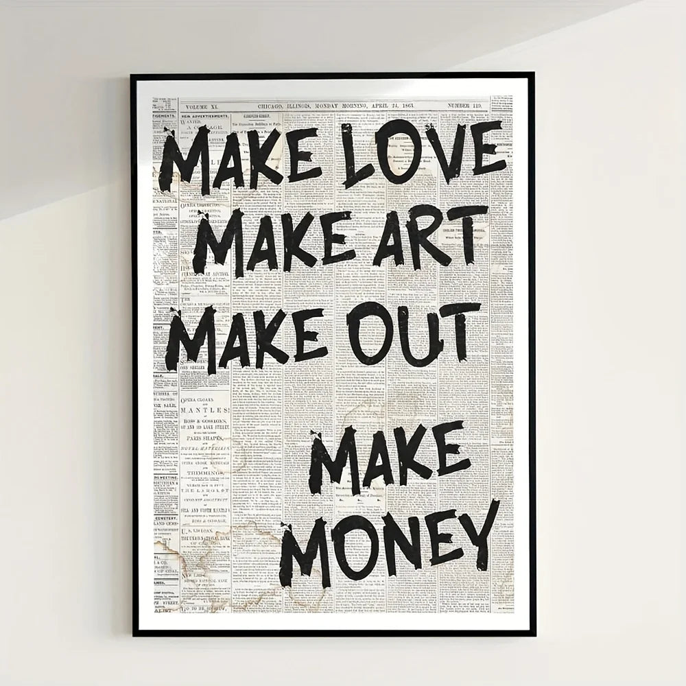 Modern Trendy Typography Text Canvas Wall Art Print