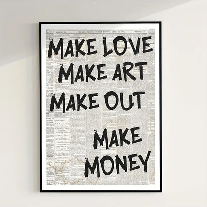 Modern Trendy Typography Text Canvas Wall Art Print