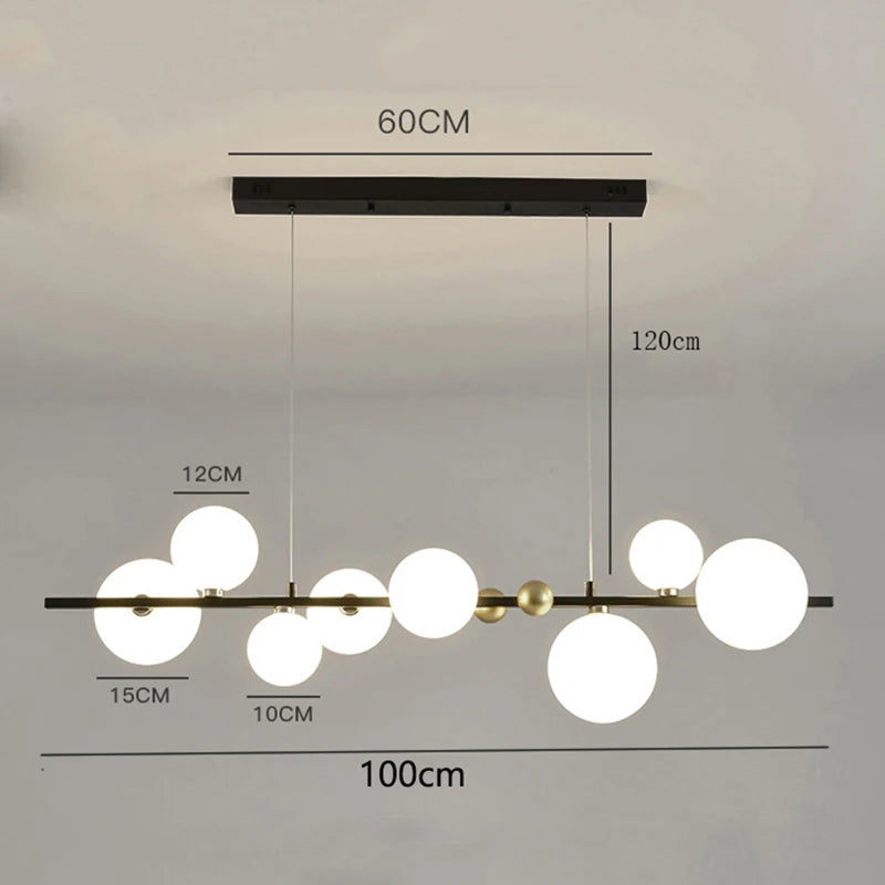 Iron frame chandelier in warm white light with remote control switching