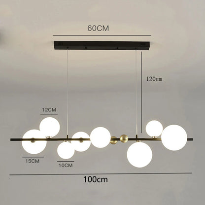 Iron frame chandelier in warm white light with remote control switching