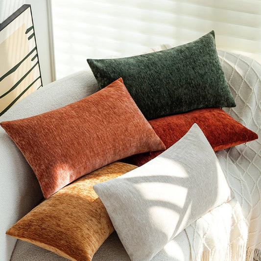 Solid Chenille Throw Pillow Cover