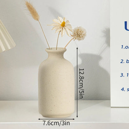 White Nordic Ceramic Flower Vase