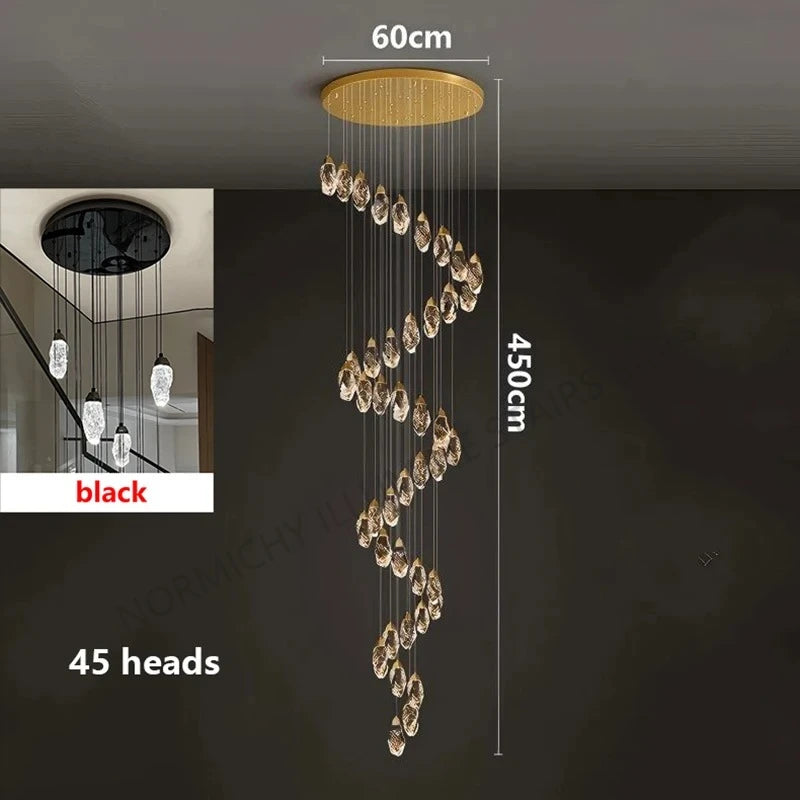 Sixteen head crystal chandelier, 15.7 in chassis, 98.4 in drop