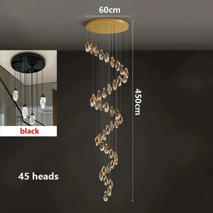 Sixteen head crystal chandelier, 15.7 in chassis, 98.4 in drop