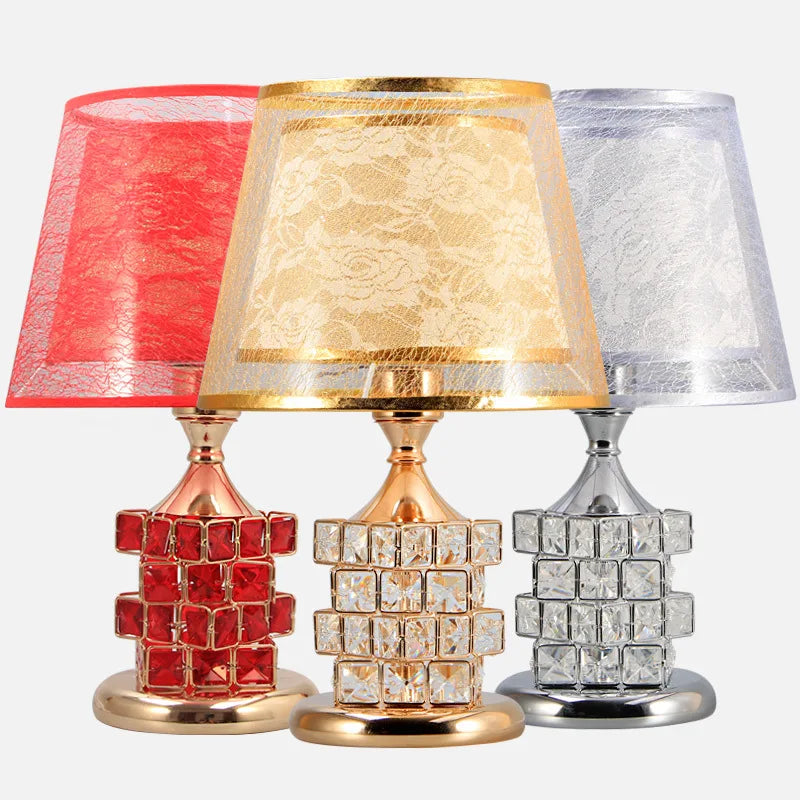 European luxury crystal lamp four colour variants displayed