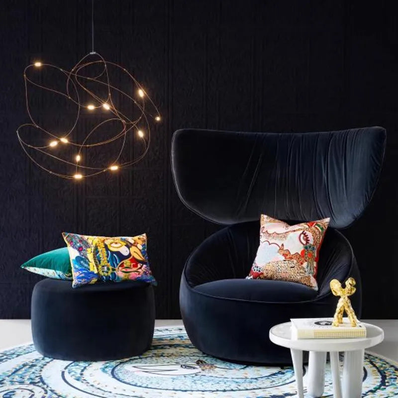 Gold plated metal disc chandelier for hotel lobbies and villa halls