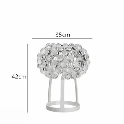 Beaded ceiling chandelier design L at 25.6 in (65 cm) in chrome