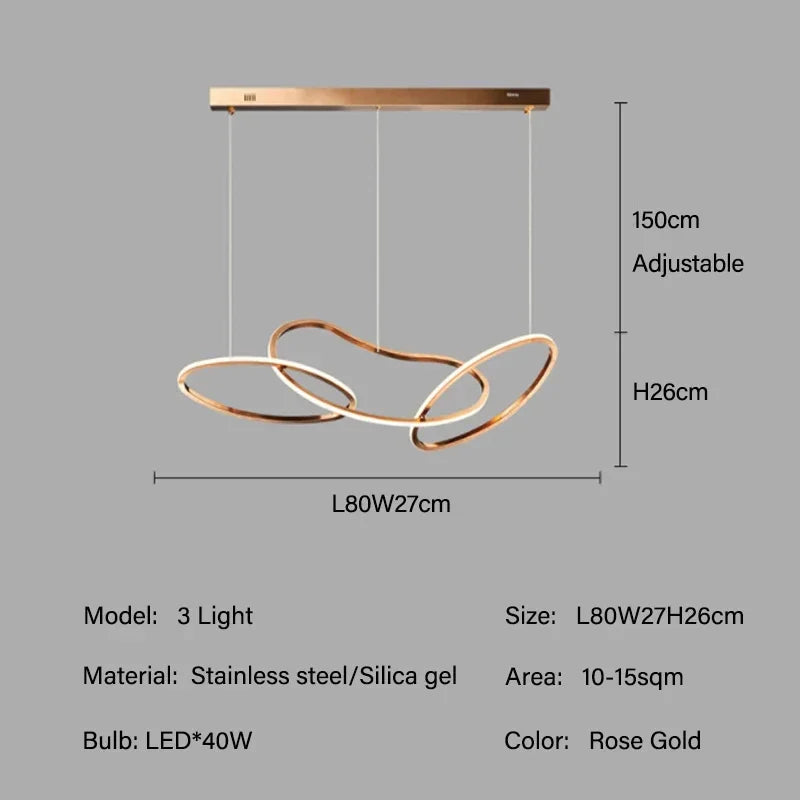 Circle chandelier with touch on off switch and 90 to 260V wiring