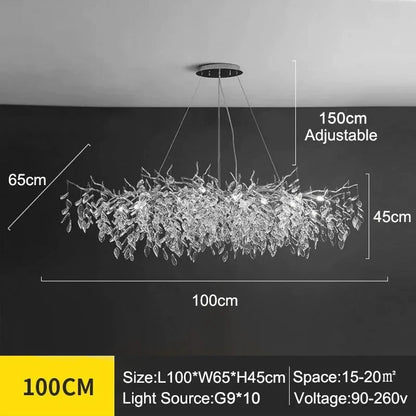Round crystal chandelier at 39.4 in across with touch on off switch