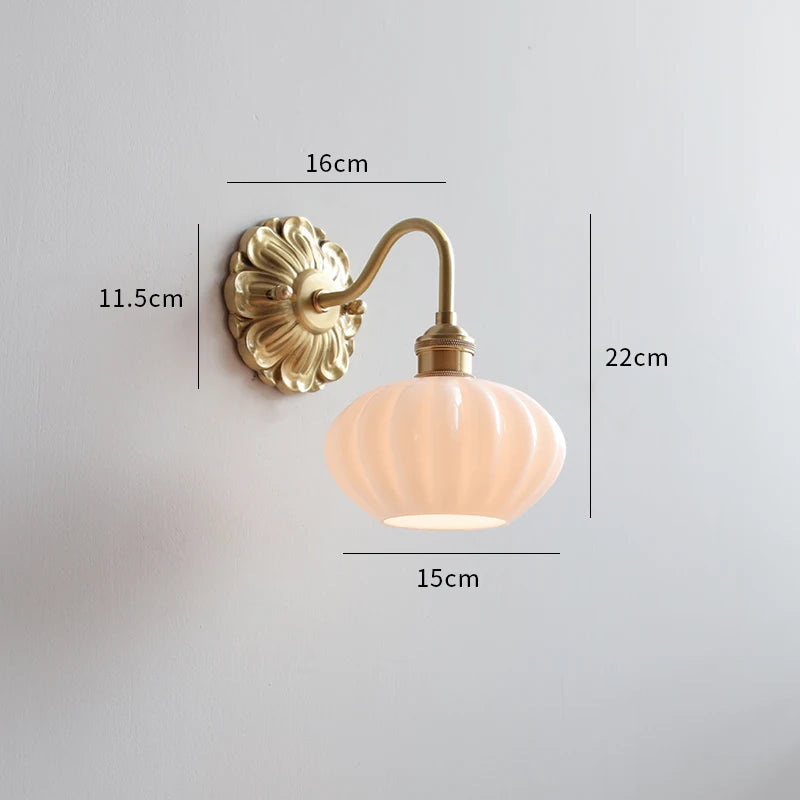 Copper Ceramic LED Bathroom Wall Sconce