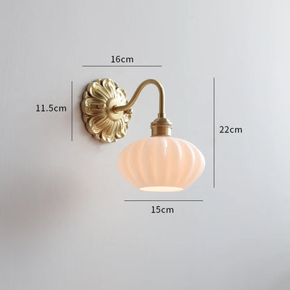 Copper Ceramic LED Bathroom Wall Sconce