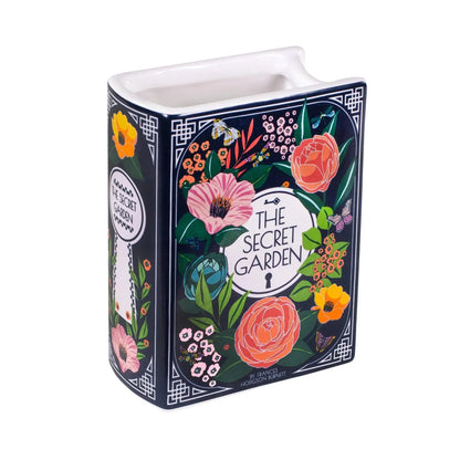 Ceramic book shaped vase as a thoughtful literary home decor gift idea