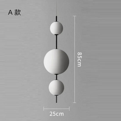 Italian designer glass ball chandelier on a slim painted metal stem