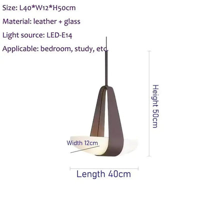 Nordic designer leather chandelier with warm white LED light output