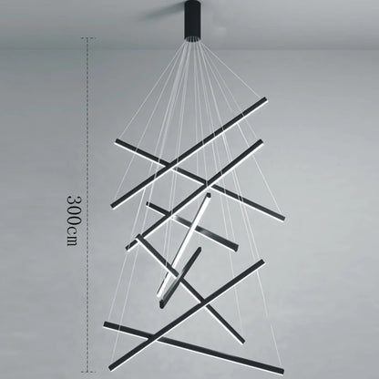Layered metal pendant chandelier in black for Scandinavian and modern rooms