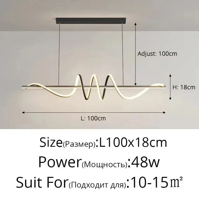 LED Linear Strip Pendant Light