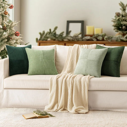 Striped Corduroy Throw Pillow Cover — alternate view