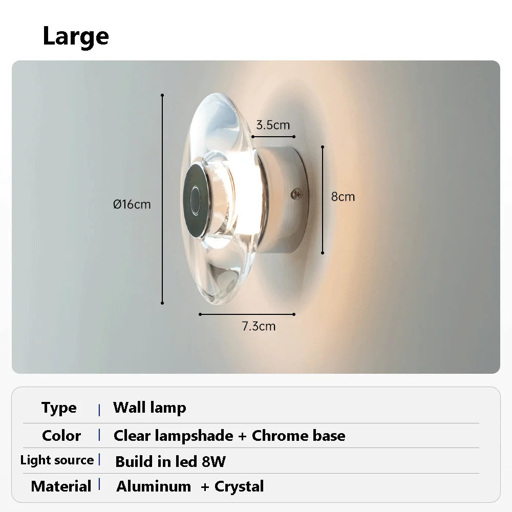 Modern Italian Crystal LED Wall Sconce