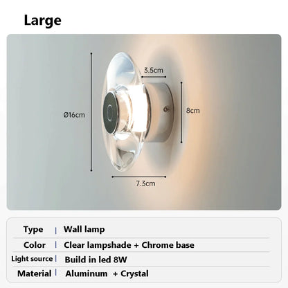 Modern Italian Crystal LED Wall Sconce