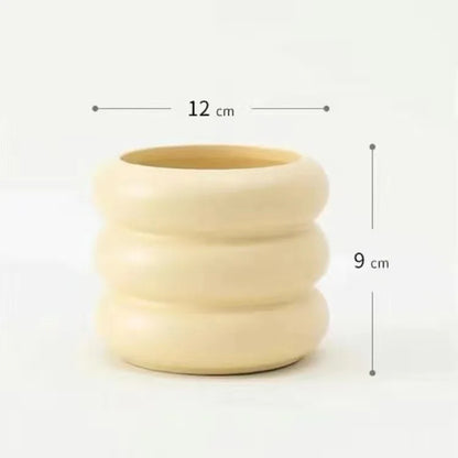 Simple ceramic desktop vase with silver finish for home office