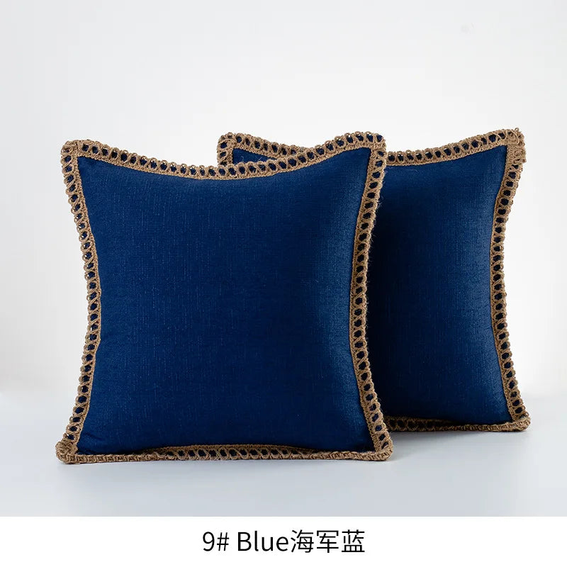 Burlap Linen Farmhouse Pillow Cover