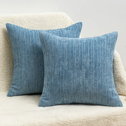 Striped Chenille Throw Pillow Cover — styling detail
