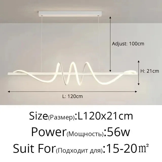 LED Linear Strip Pendant Light