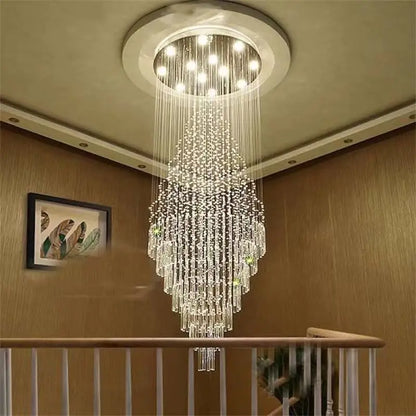 Nickel finished crystal chandelier with GU10 LED bulbs included
